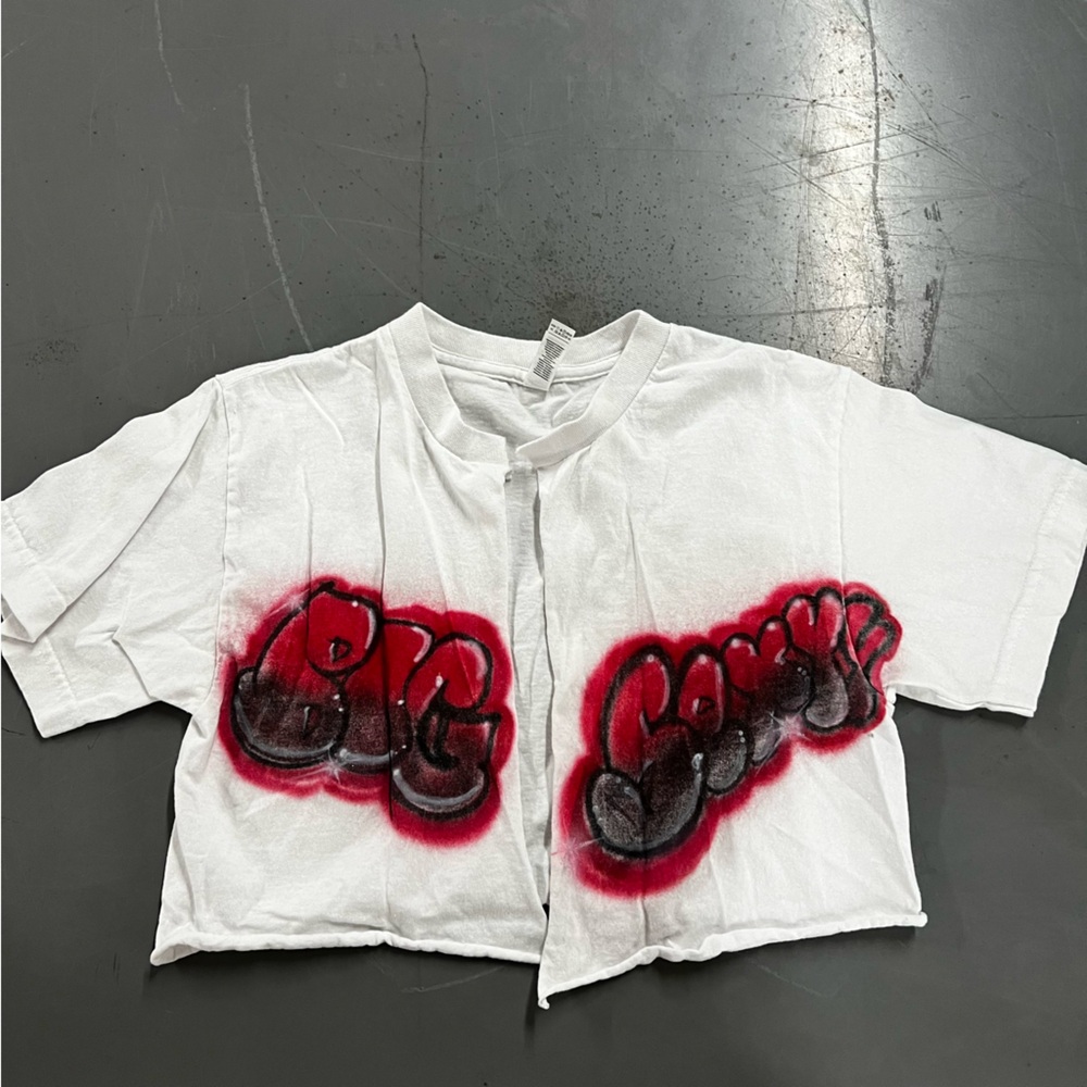 Airbrush Split Crop top (D149)